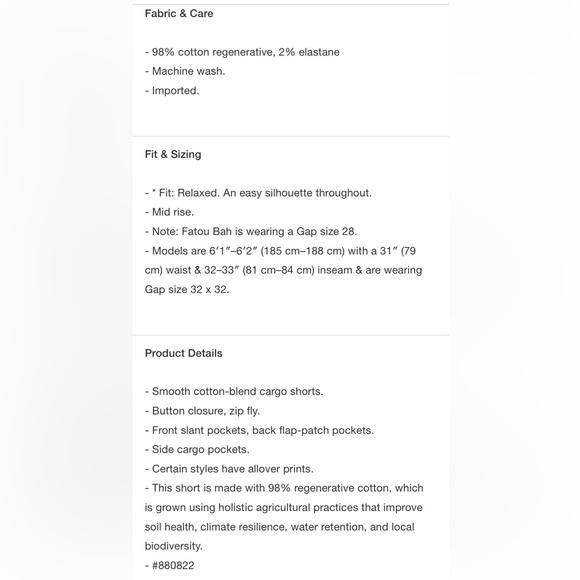 EUC Gap cargo shorts khaki size 34 men’s - Picture 5 of 5